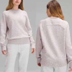 NWOT LULULEMON Boxy Cotton-Blend Sweater in Bone/Natural Ivory/Rhino Grey/Velvet